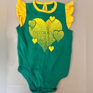 Green and Yellow Oregon Ducks Onesie